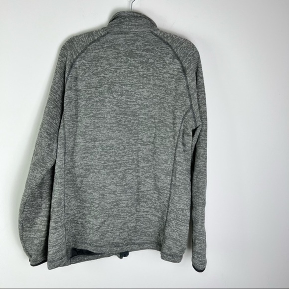 Swisstech Mens Fleece Jacket Gray Space Dye Zipper Pockets Mock Neck L - Picture 4 of 9